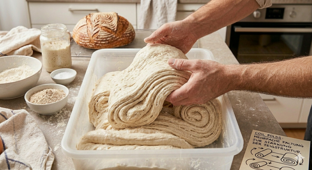 Coil Folds für bessere Brotkrumen und stabiles Teiggerüst