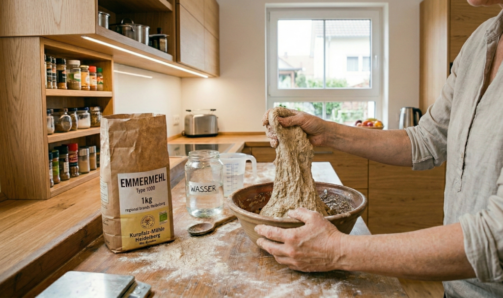 Emmerteig: Die richtige Wassermenge finden