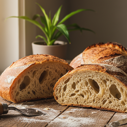 Weizenbrote mit offener Krume